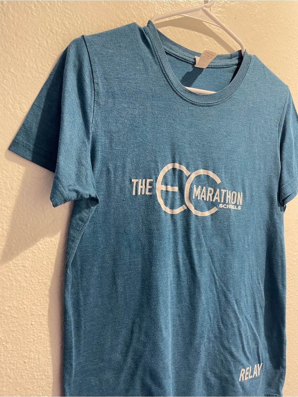 The OC Marathon Relay Scheels Graphic T-Shirt Blue Teal Size Small Tri-Blend - Picture 3 of 9